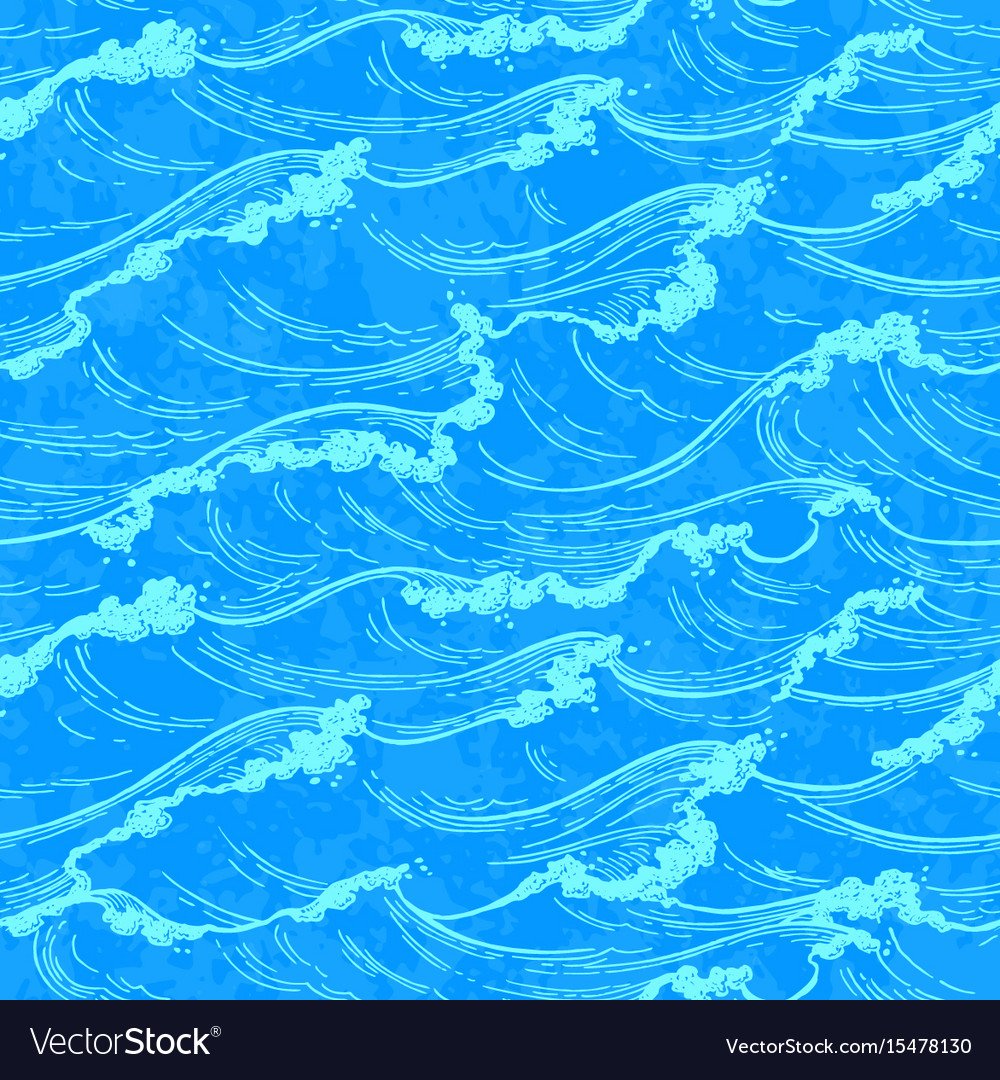Бесшовный фон морская волна