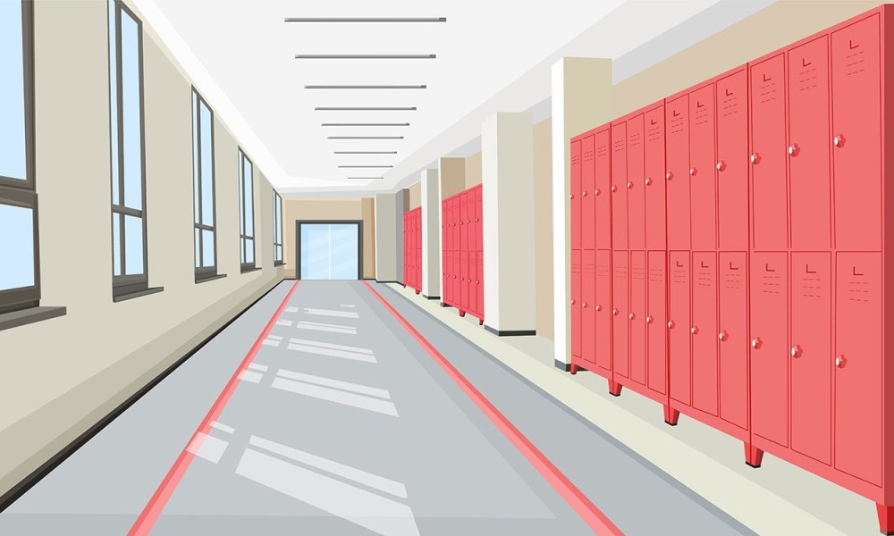 Коридор школы мультяшный