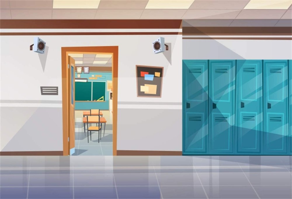 Мультяшная школа коридор