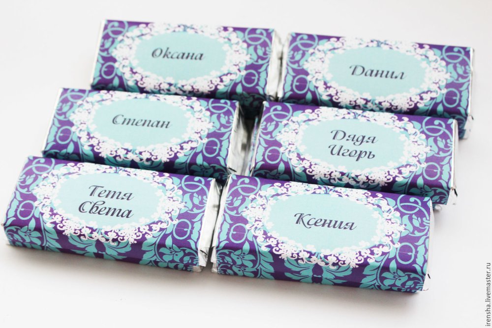 Макет обертки для шоколада