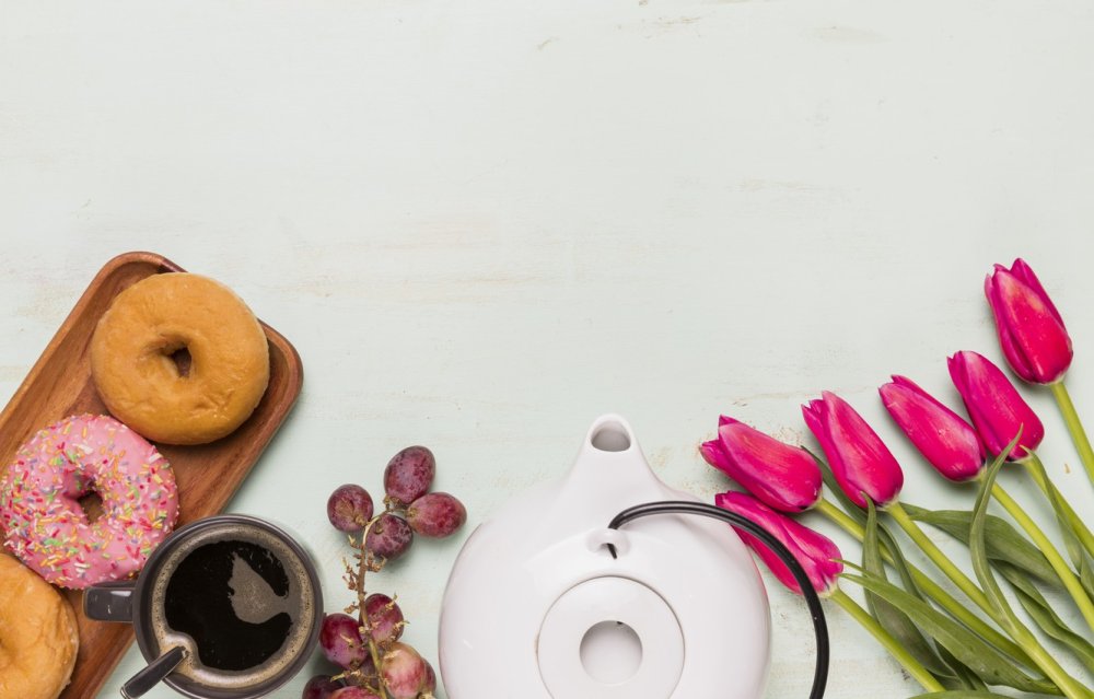 Кофе фрукты цветы