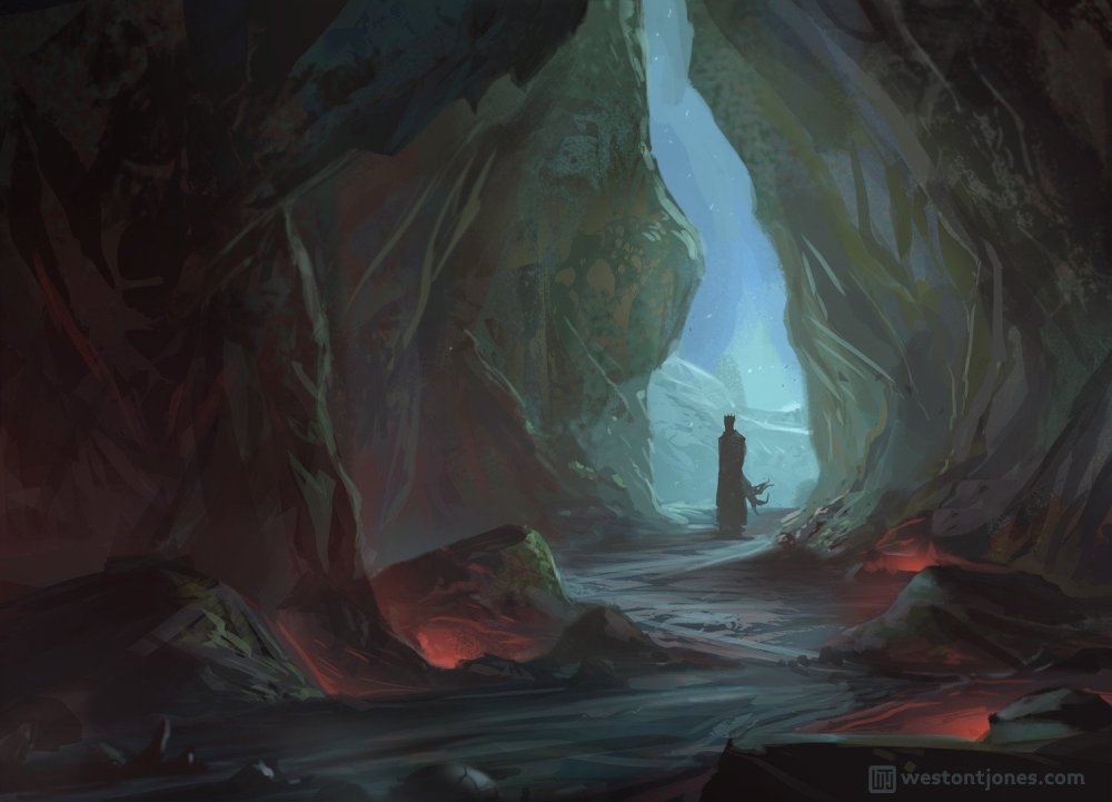 Фэнтези статуя в пещере