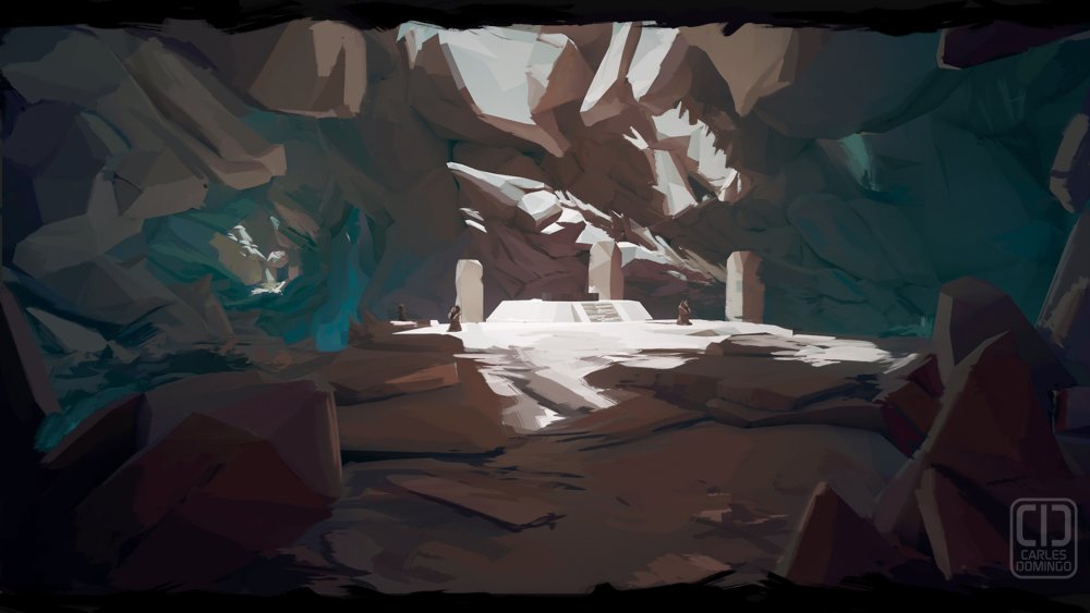 Пещера каменная высокая концепт арт
