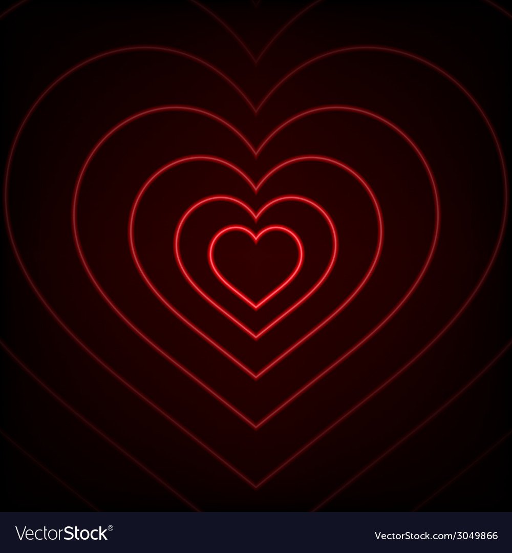 Пульсируещее неоновое сердце