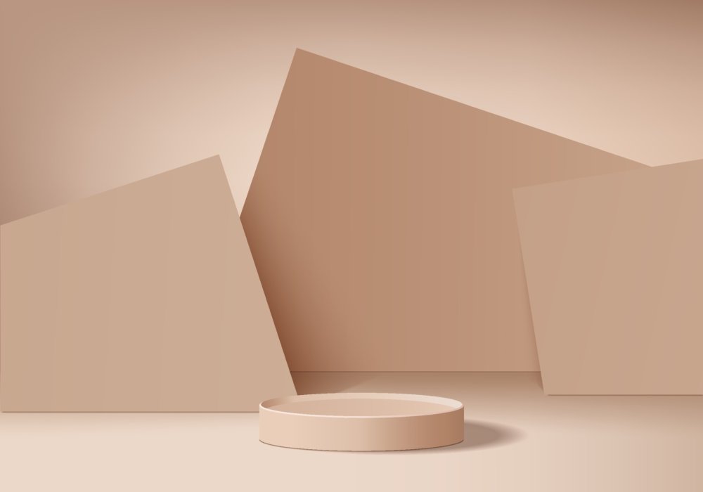 Сцена с геометрическими формами