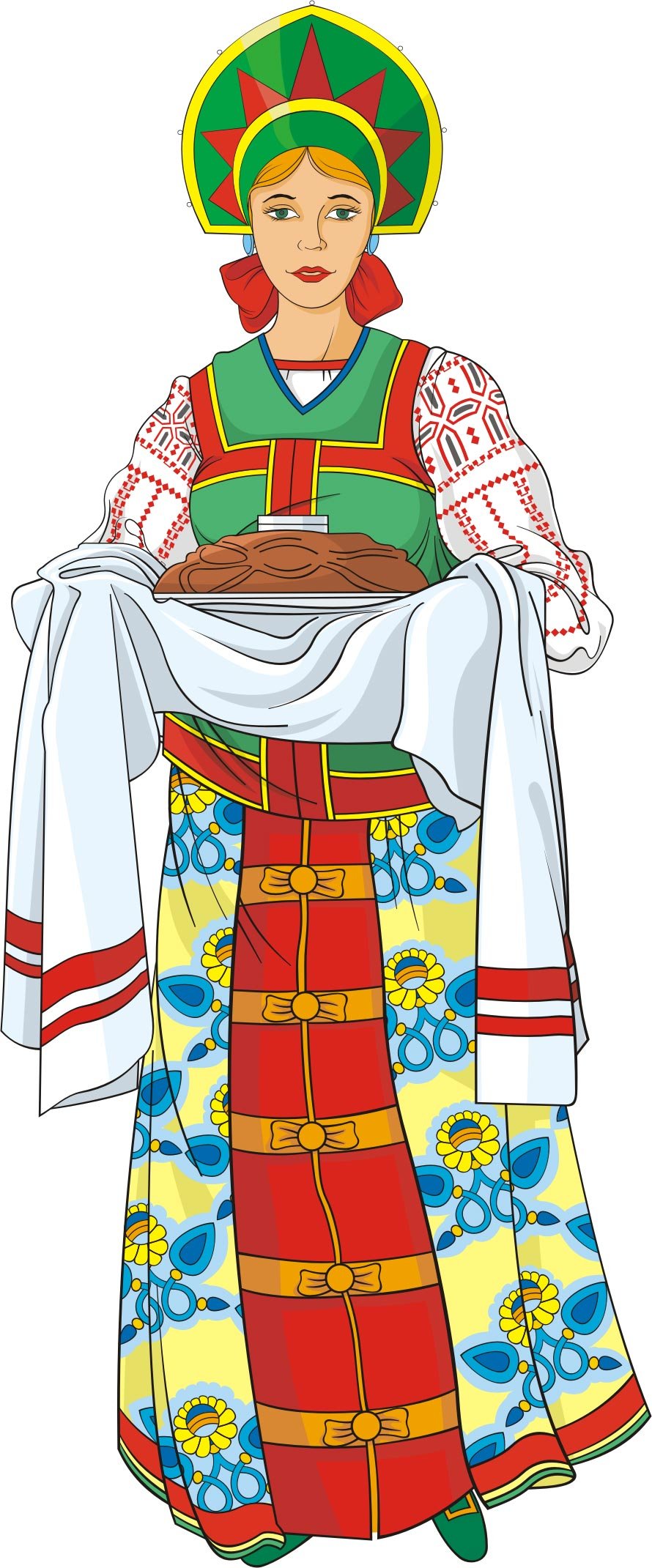 Народный сарафан для рисования