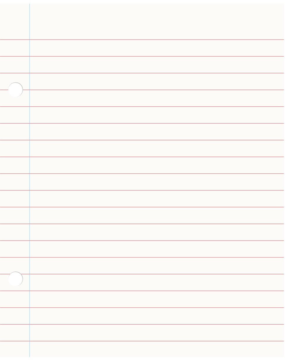 Лист в линейку без фона