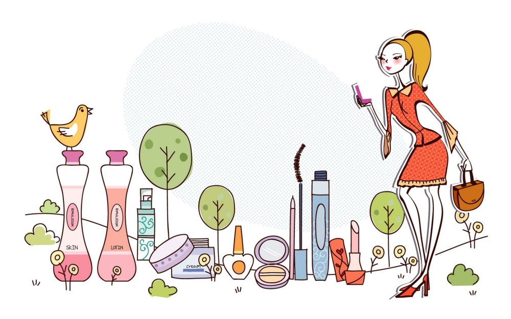 Магазин косметики иллюстрация