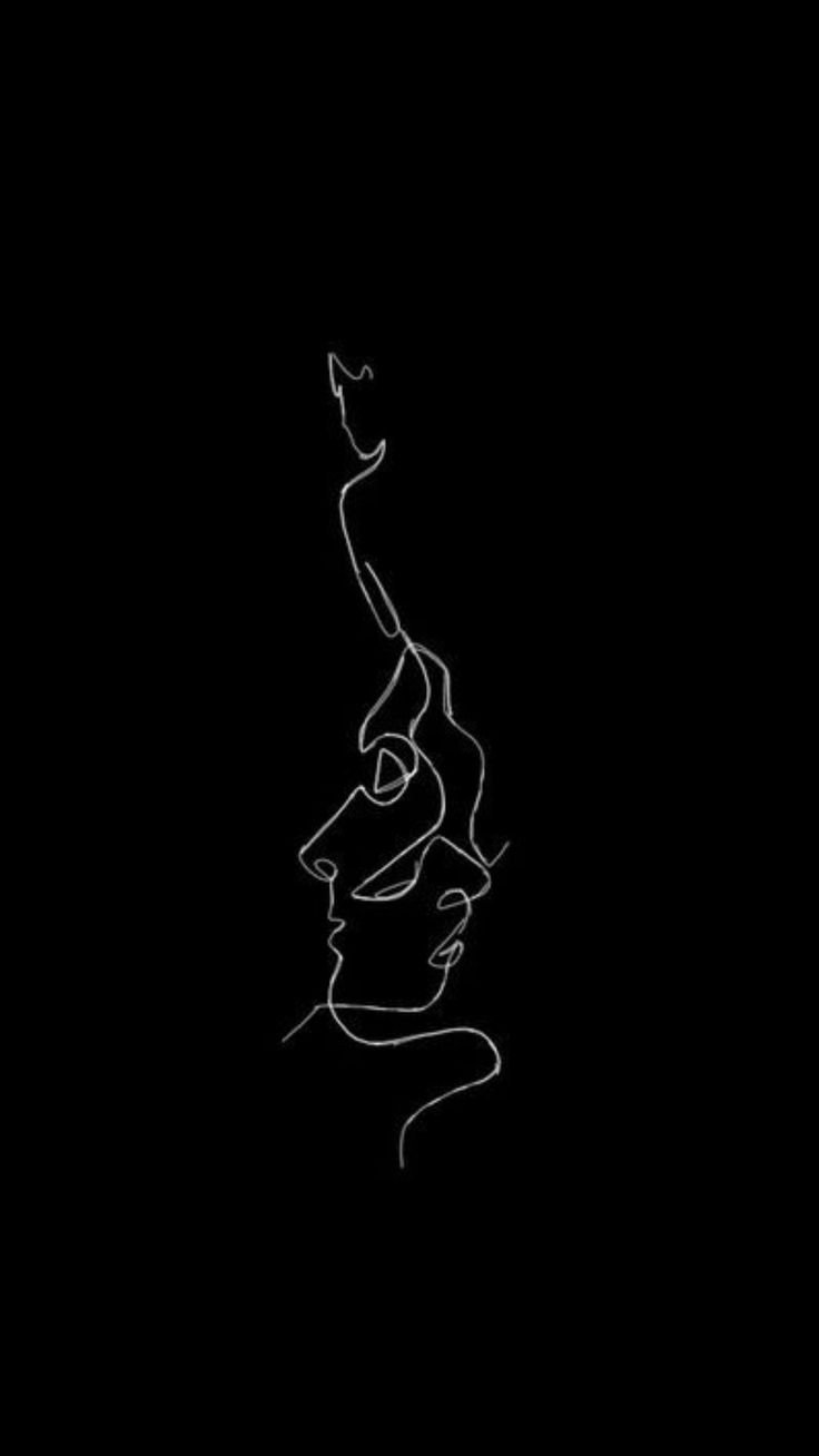 Силуэт на черном фоне