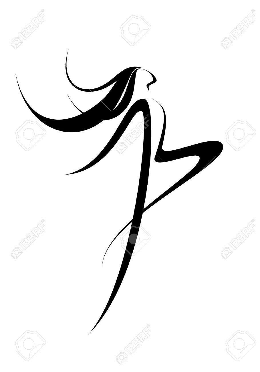 Силуэт девушки в букве