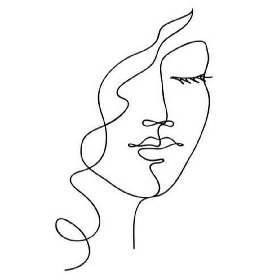 Девушка одной линией