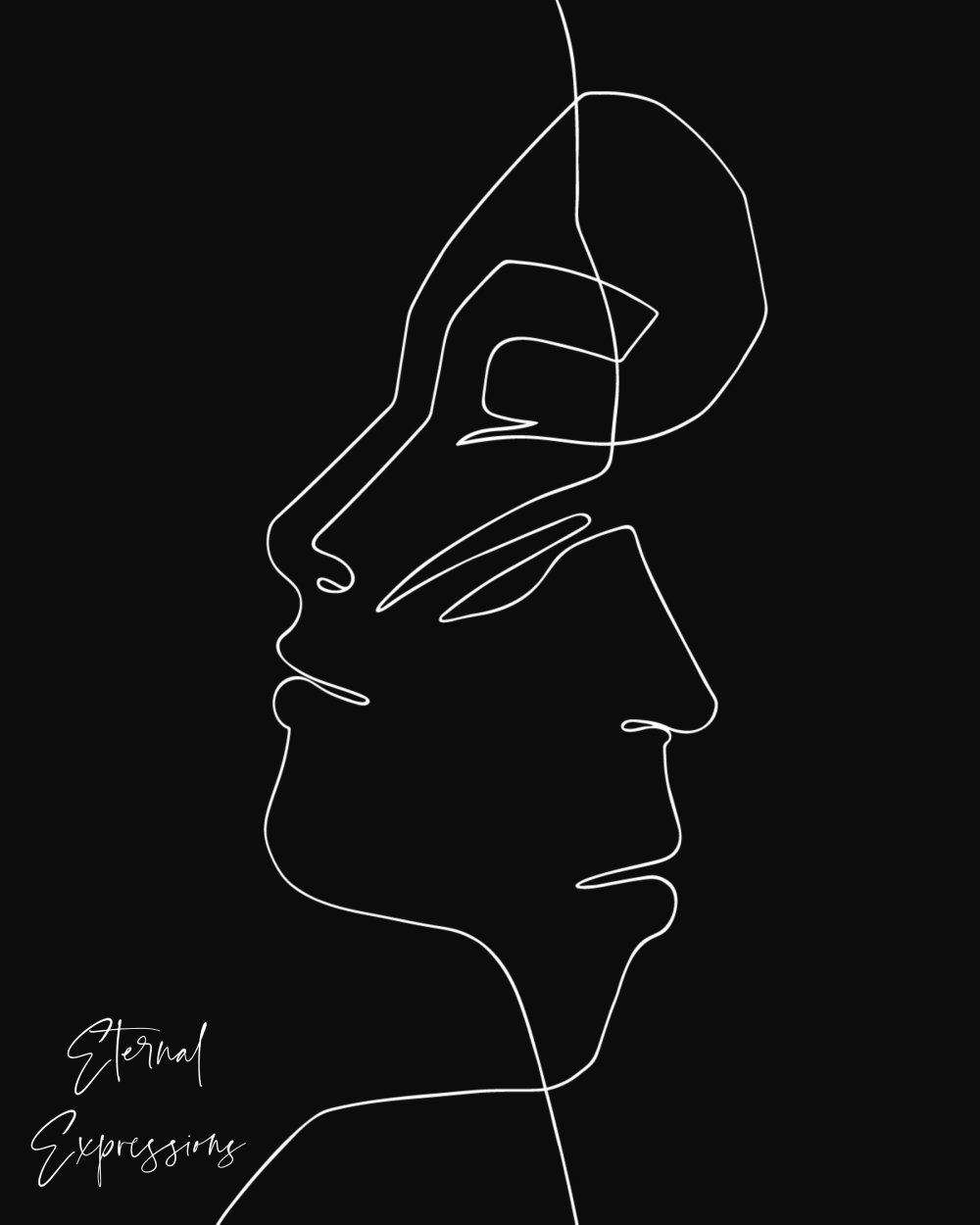 Портрет одной линией профиль