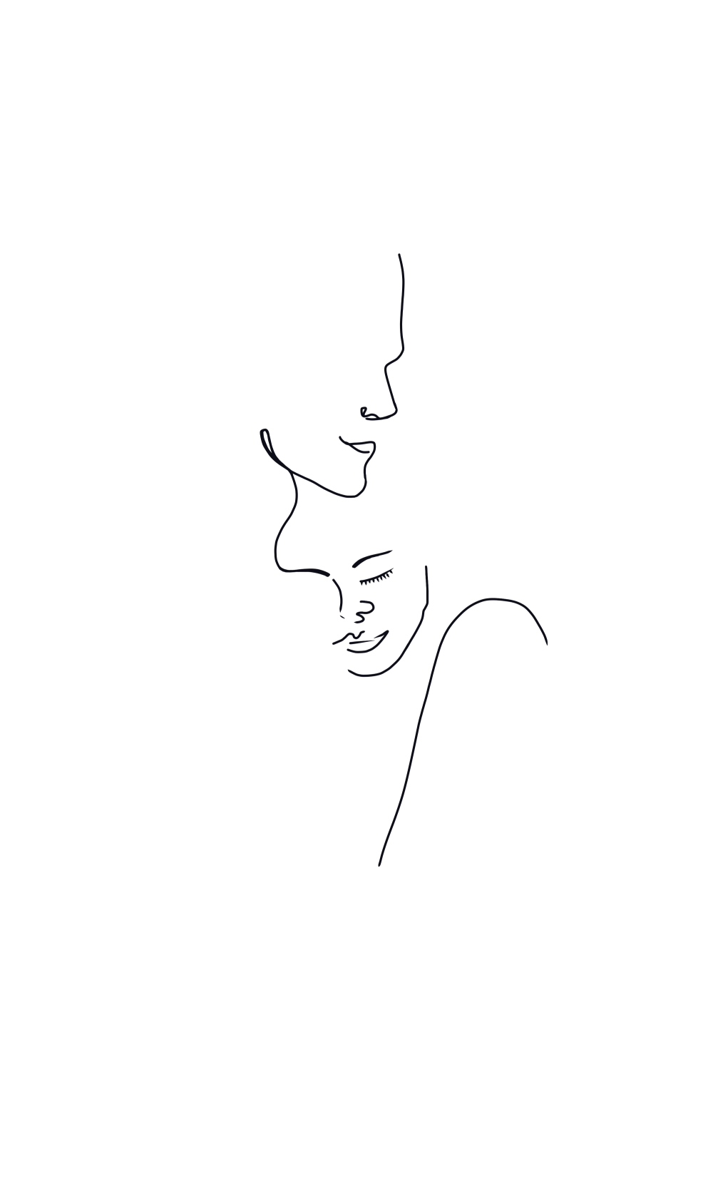 Силуэт лица одной линией