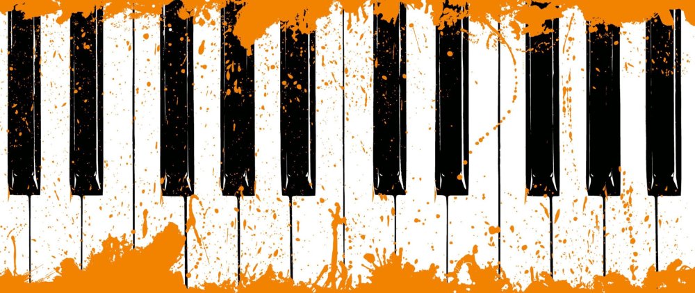Клавиши пианино вид спереди
