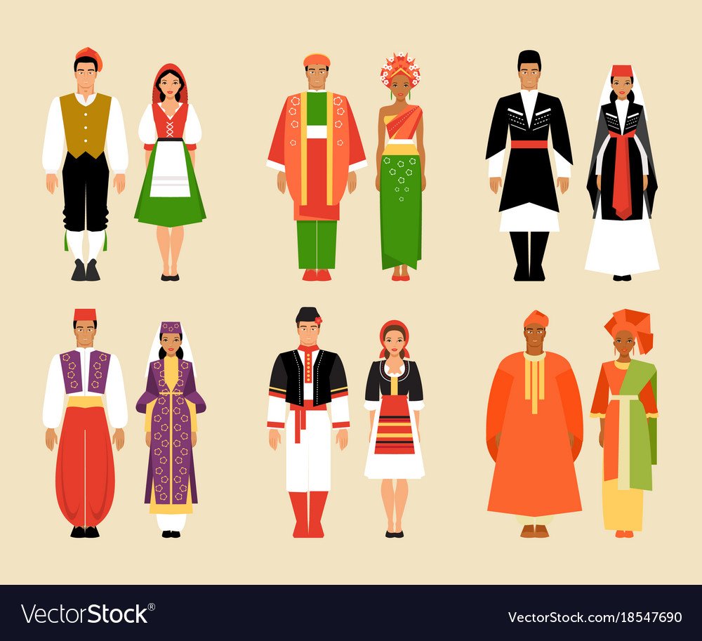 Италия национальные костюмы вектор