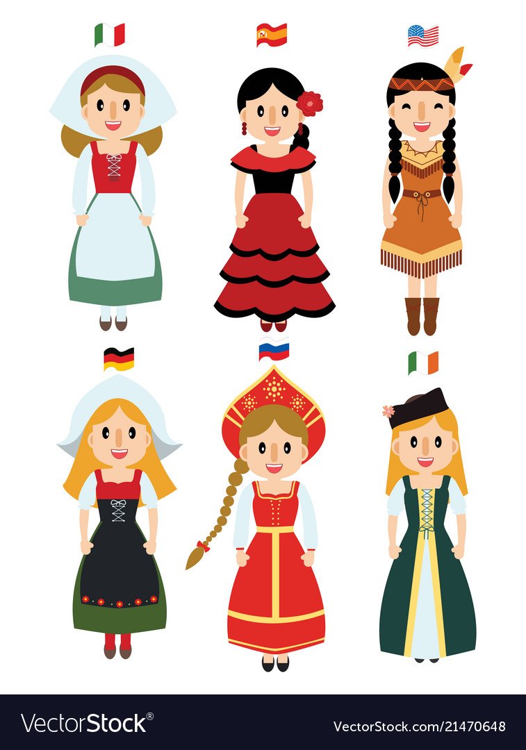 Национальный костюм башкир вектор