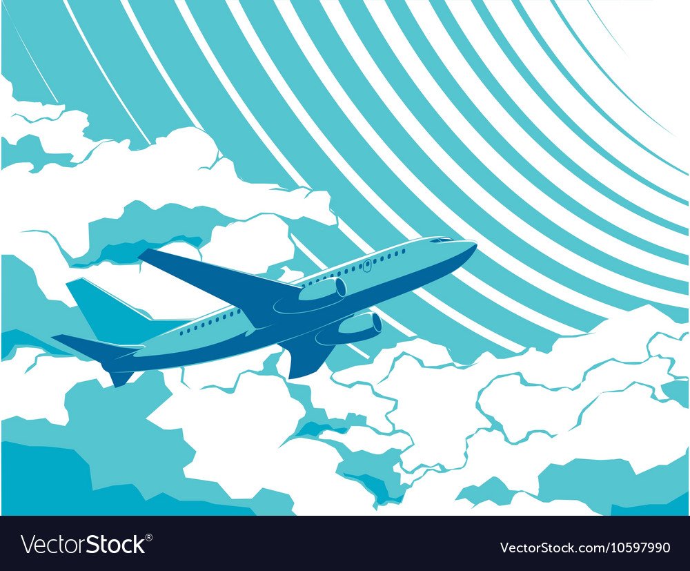 Векторный самолет на небе