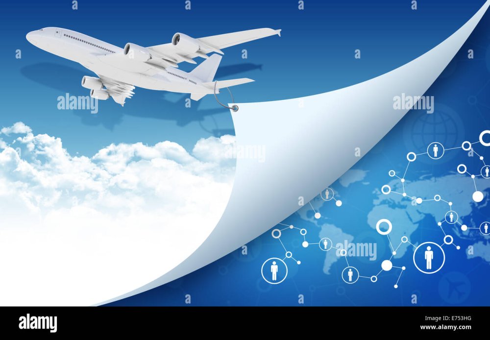 Фон для открытки с самолетом