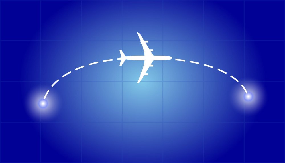 Траектория полета самолета
