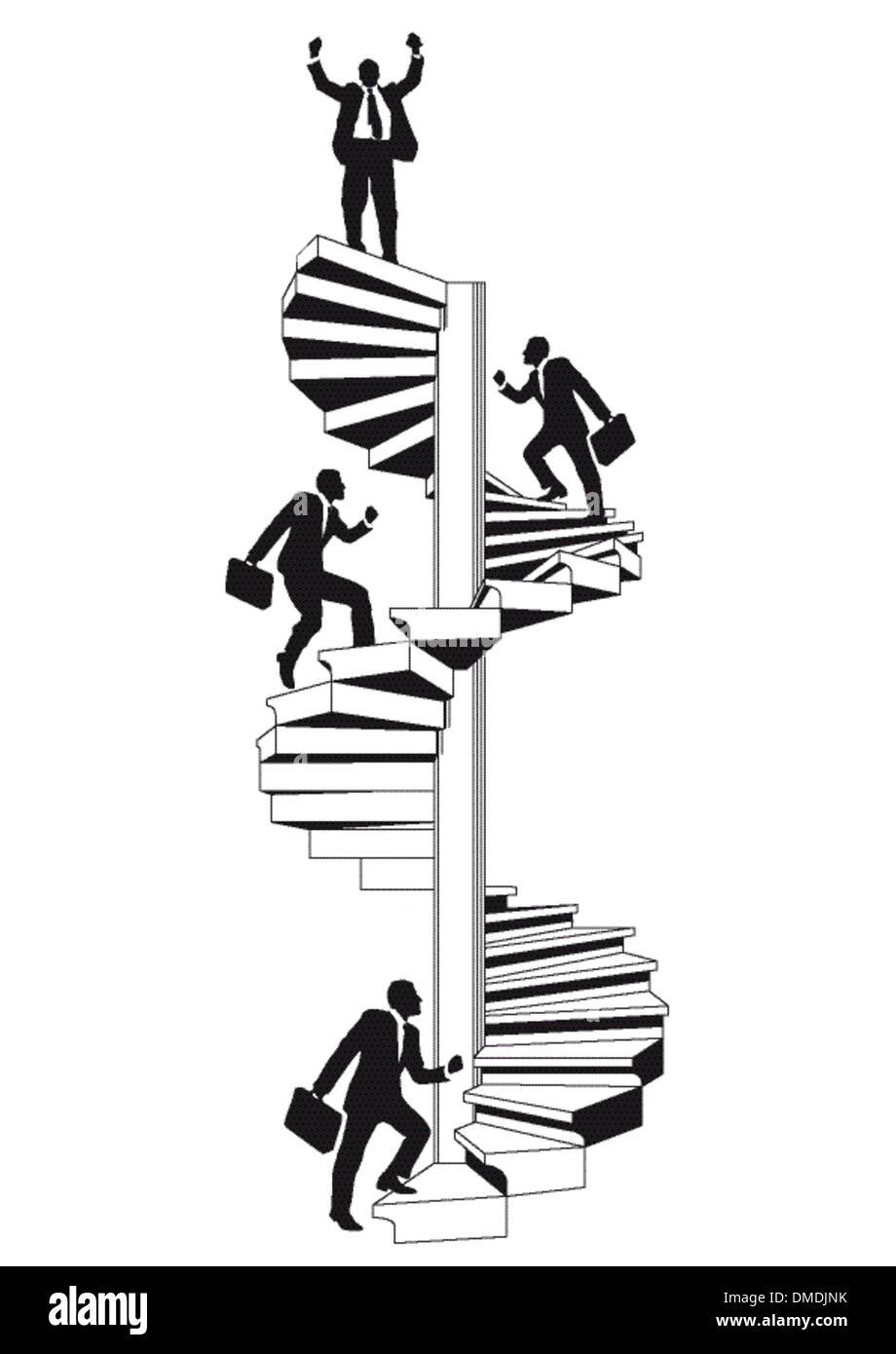 Силуэт человека на лестнице