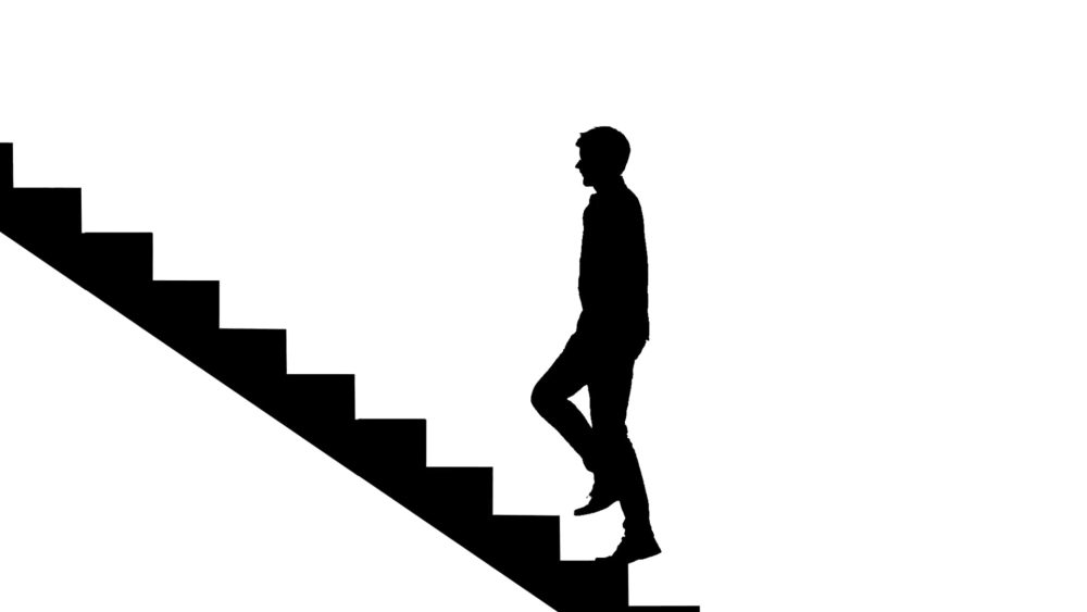 Белый человечек лестница