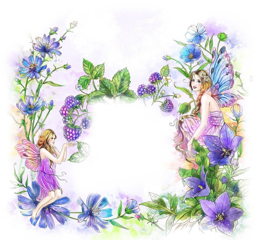 Феечка на фоне цветов