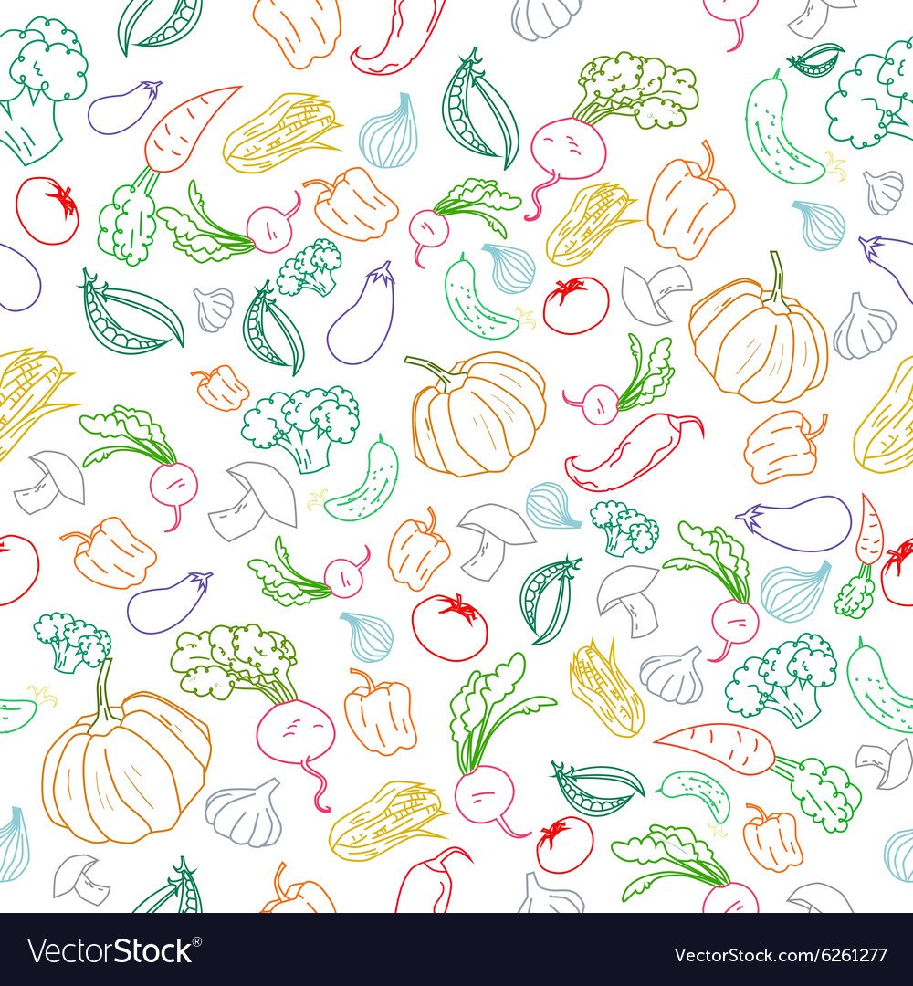 Фон овощи контур