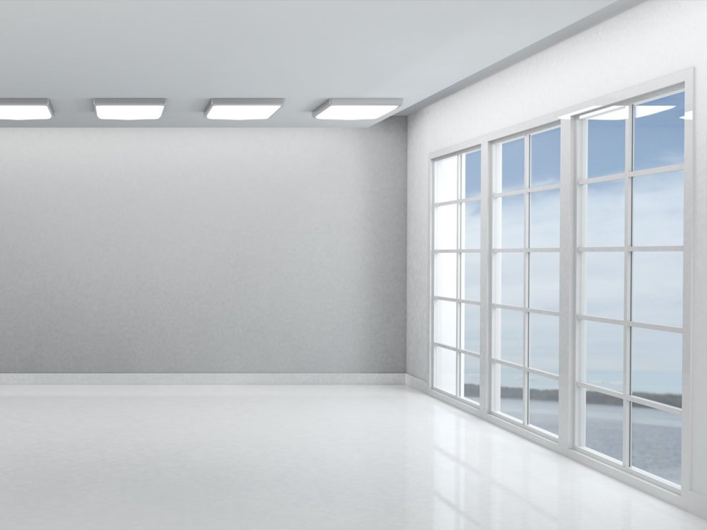 Белая комната без мебели