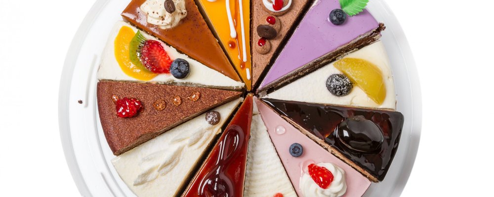 Кусок торта сверху