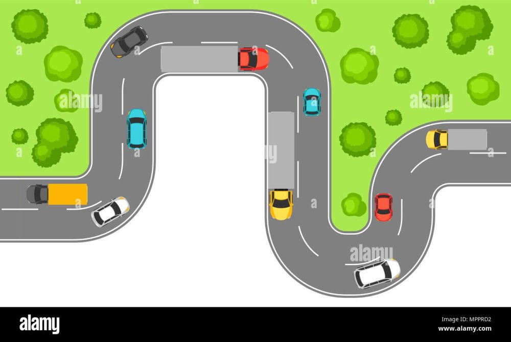 Дорога вид сверху Векторная Графика