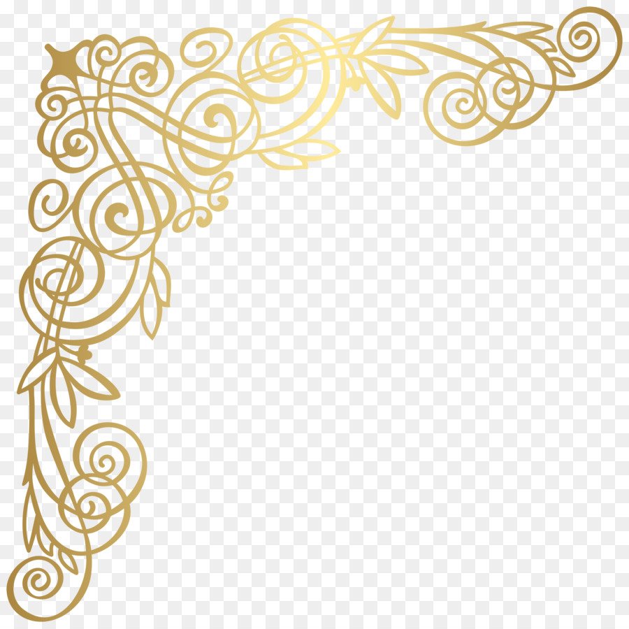 Угловой растительный орнамент золото