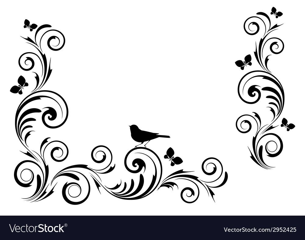 Узор угловой с птичкой