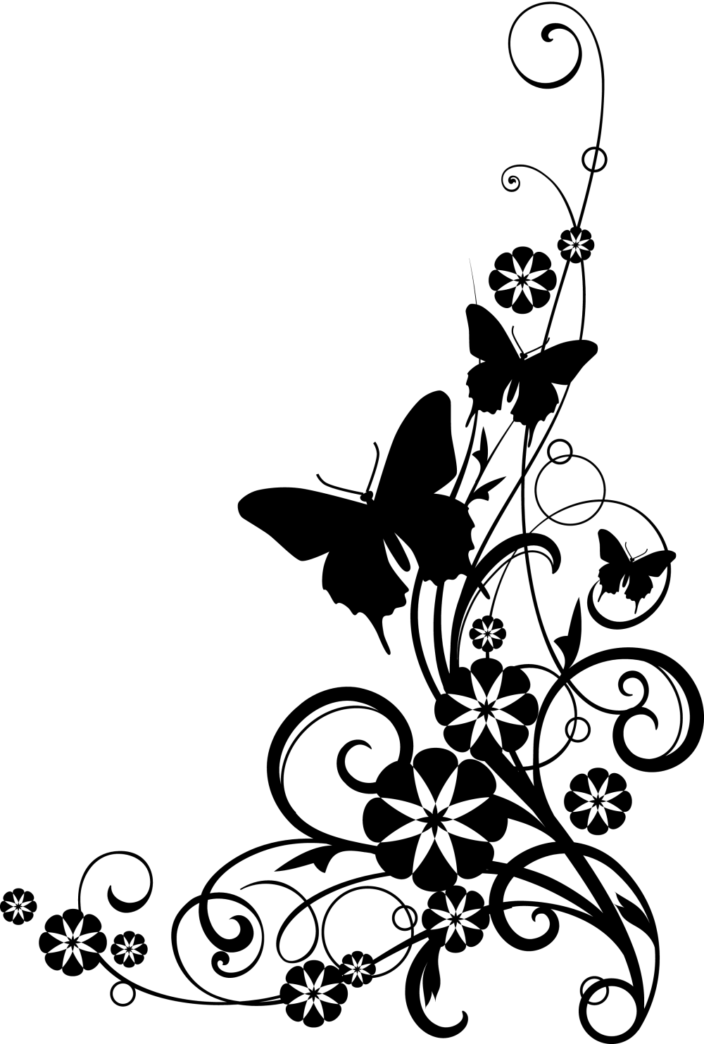 Узоры угловые с бабочками