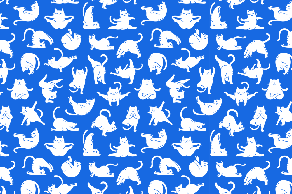 Силуэты кошек линиями