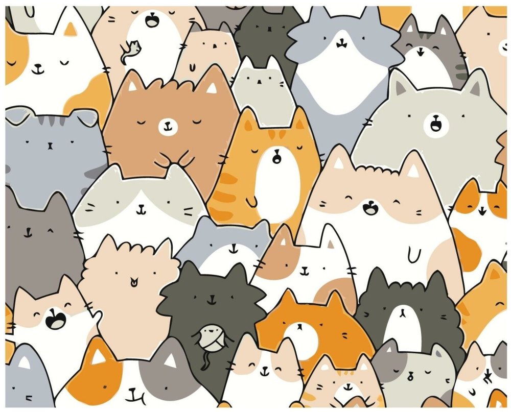 Кот на синем фоне