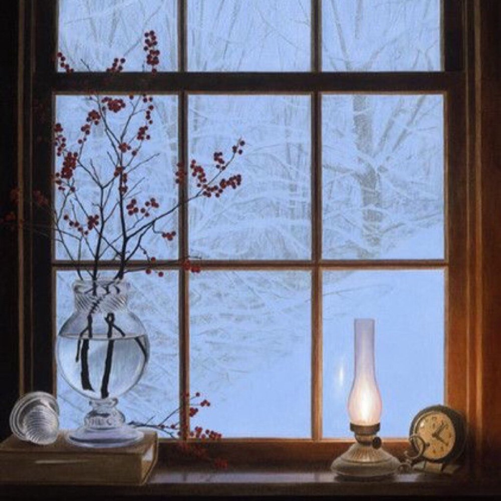 Александр Волков художник окно зима