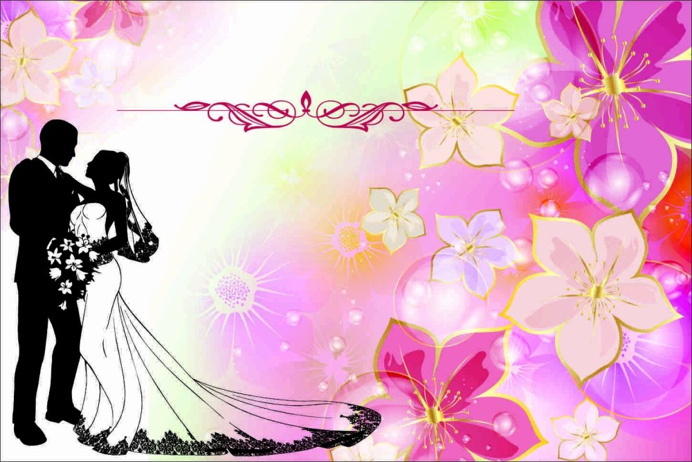 Свадебный фон с кольцами розовых оттенков