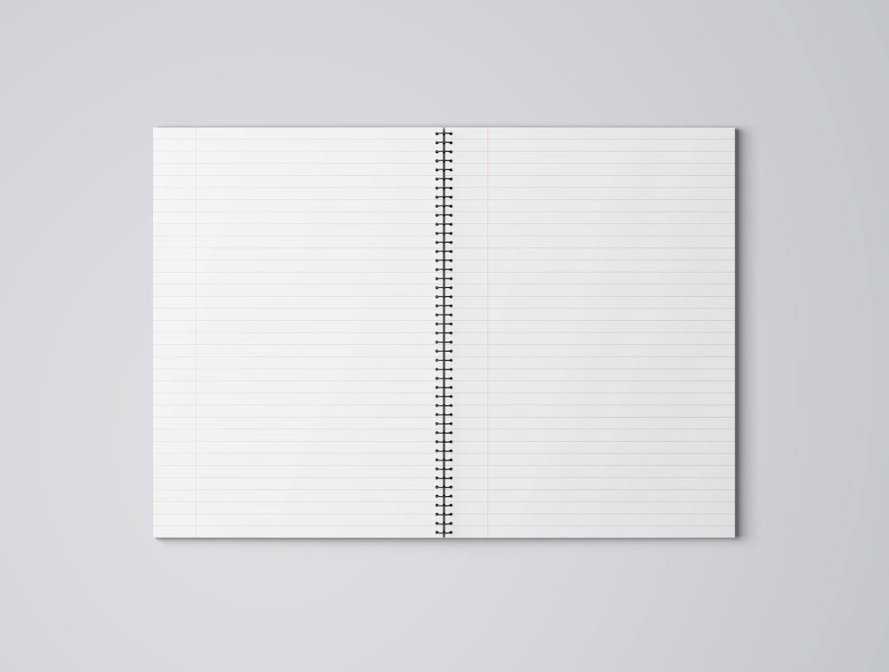 Блокнот а4 на пружине мокап