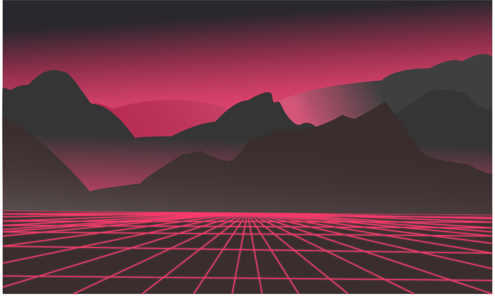Synthwave горы