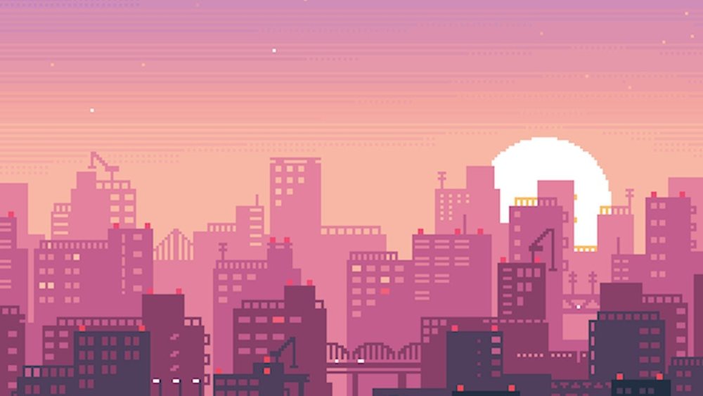 Розовый фон пиксели