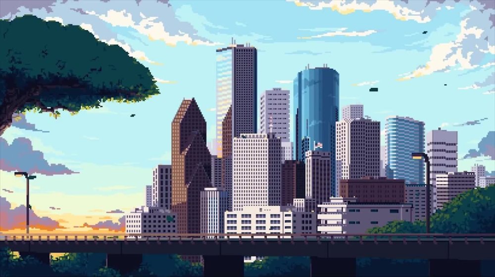 Пиксель арт город