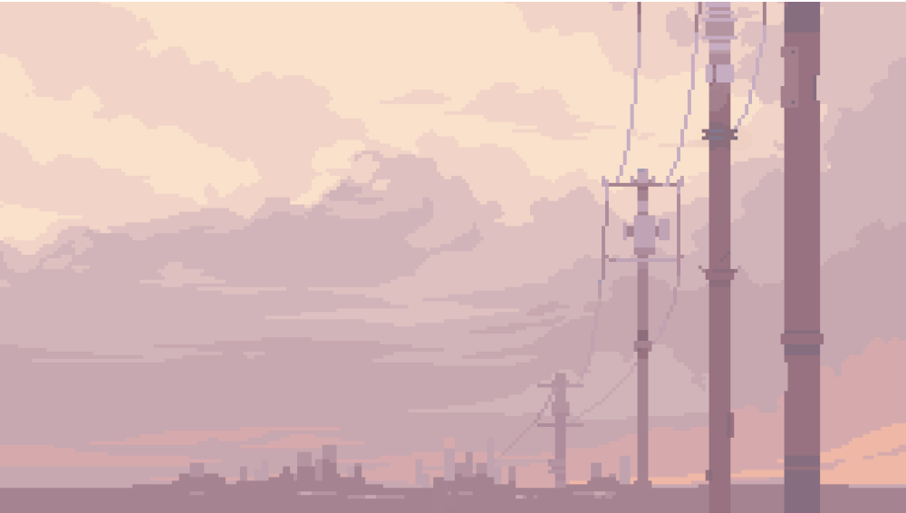 Аниме пейзаж пиксель