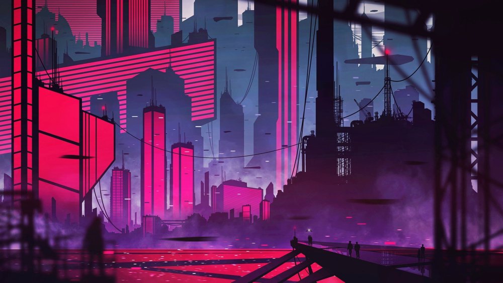 Пиксельный киберпанк город / Pixel Cyberpunk City