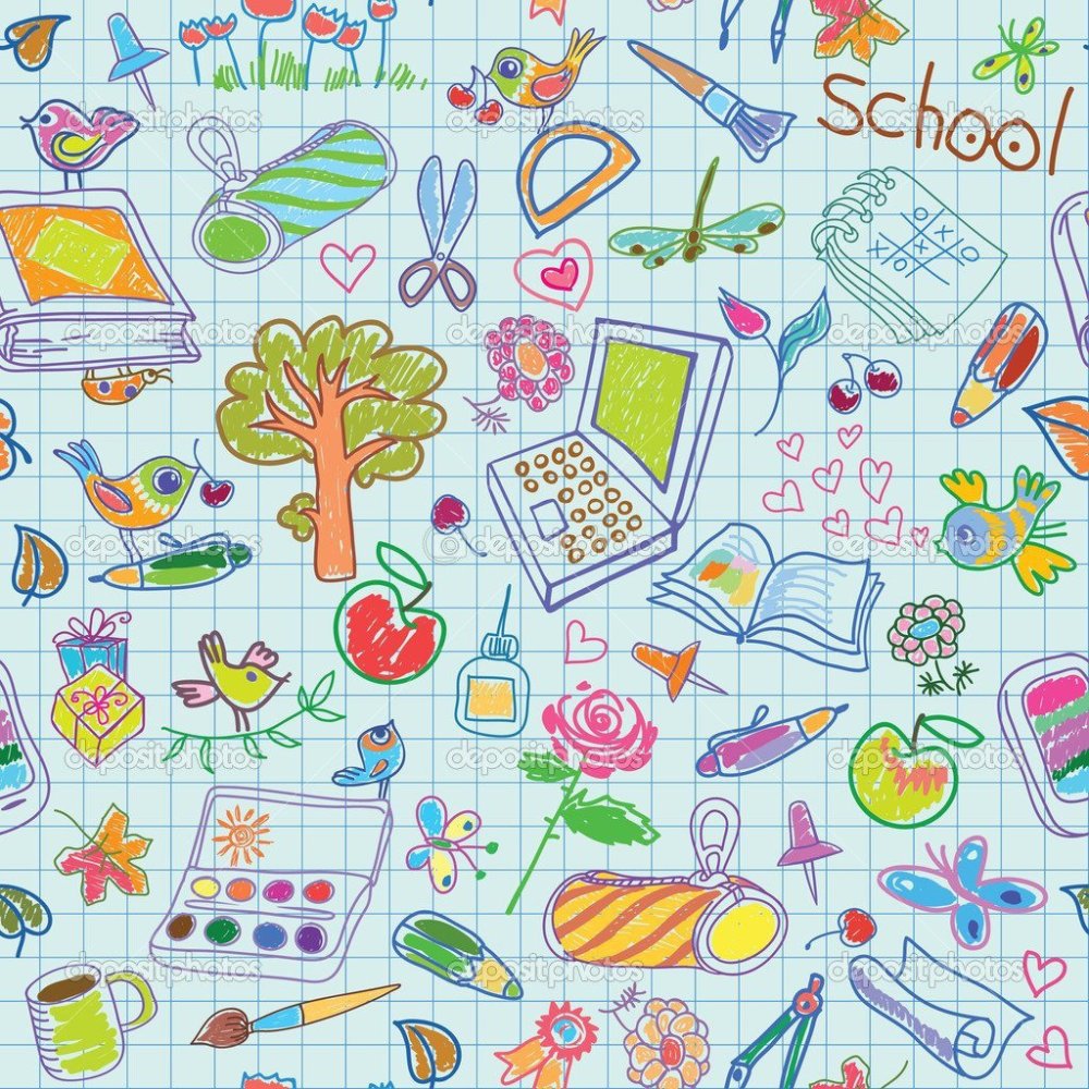 Бесшовный фон школа