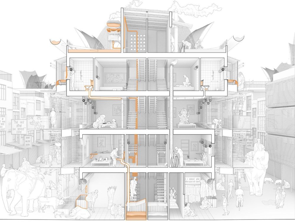 Разрез здания