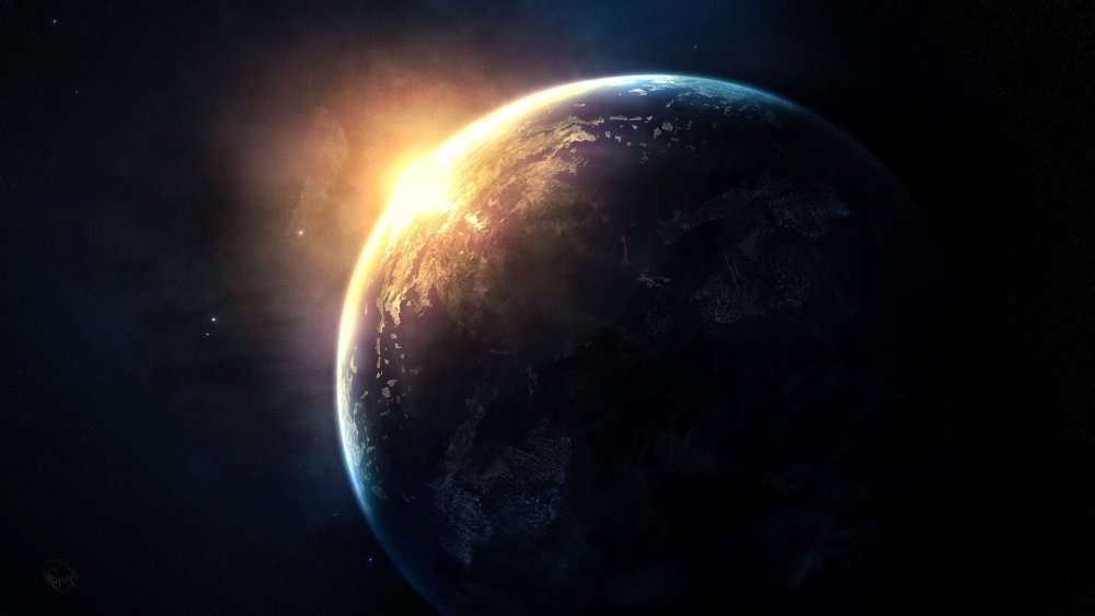 Восход солнца из космоса