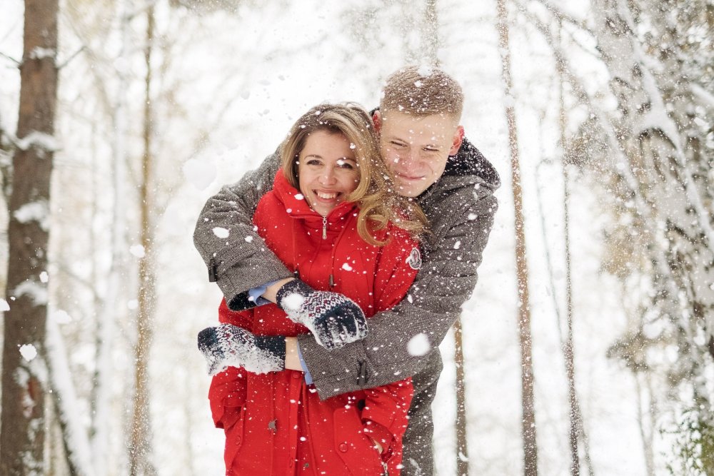 Лав стори зимой на улице