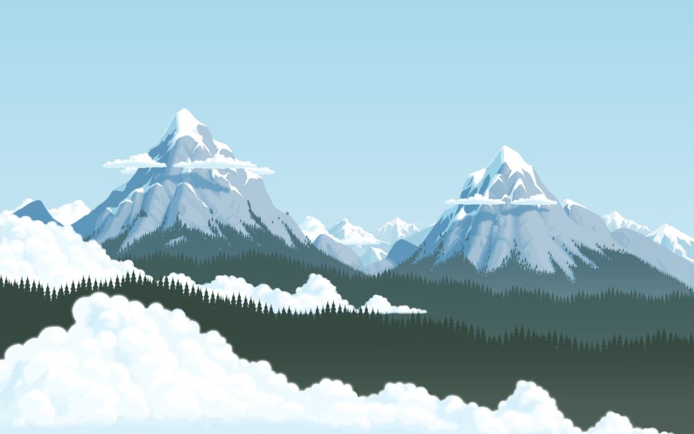 Пиксельные горы