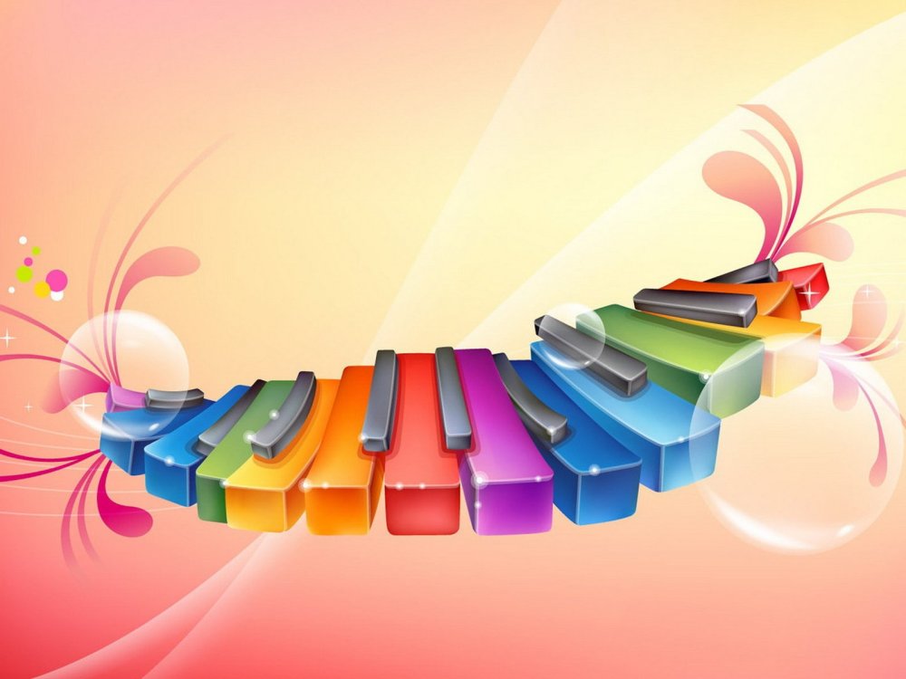 Нотный стан цветной для оформления