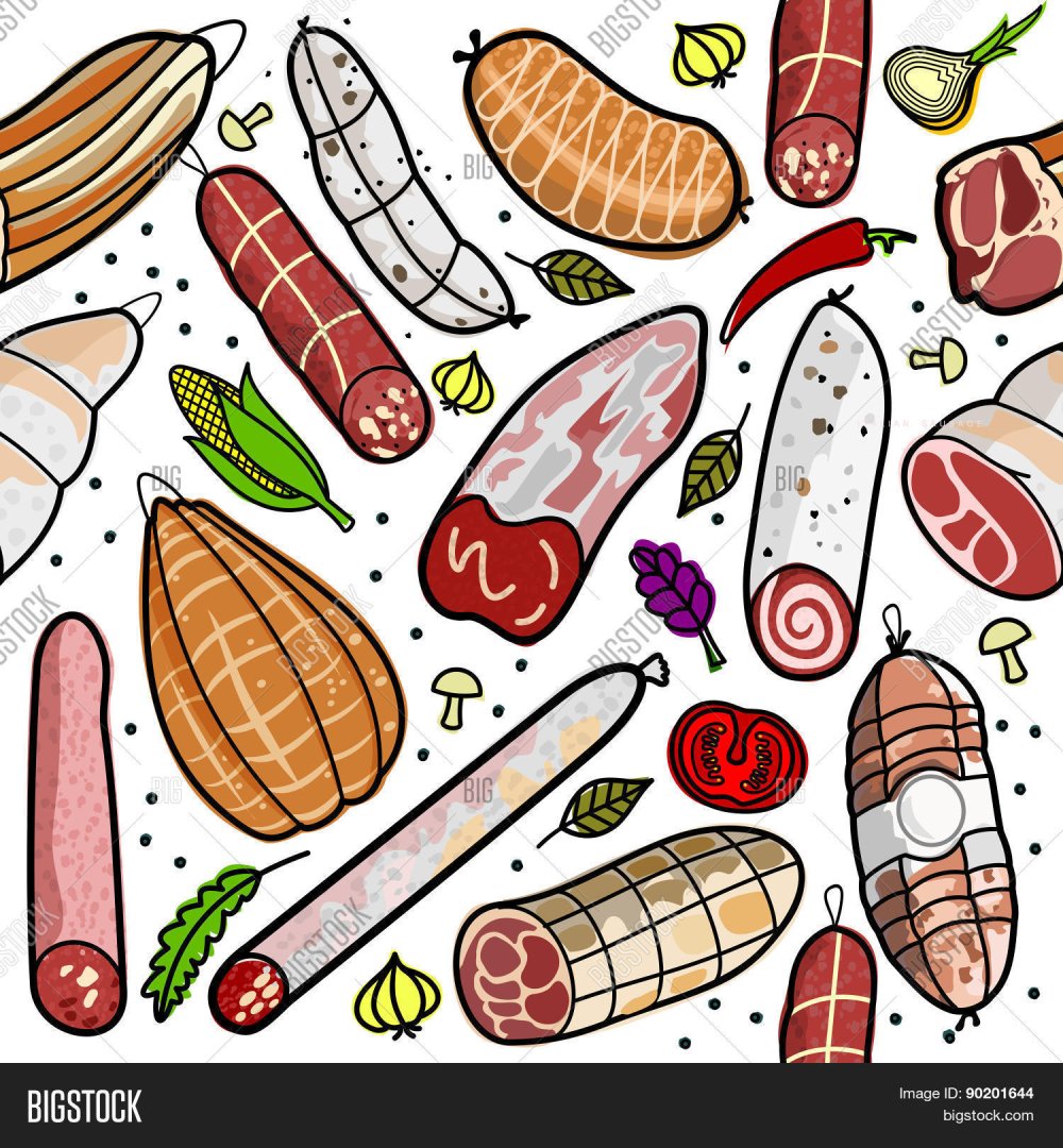 Колбаса рисунок для детей